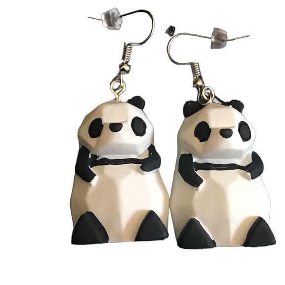Panda Bear Earrings - Picture 1 of 3